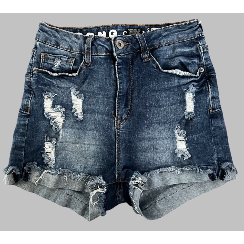 S.O.N.G. Curvy High Rise Distressed Jean Shorts Women’s 5 / 27 Blue Cutoff